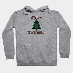 Merry Christmas Tree Plaid (Small Design) Hoodie